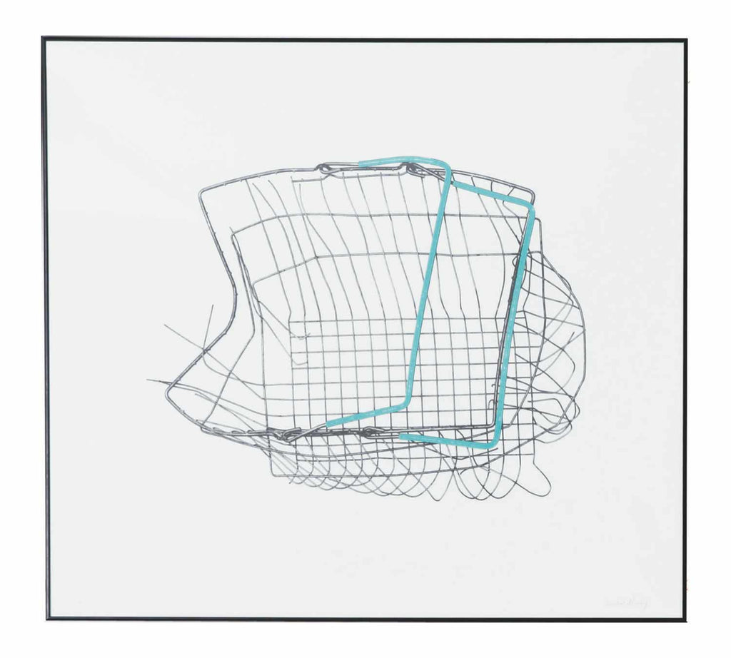 Basket Print Blue - Unframed